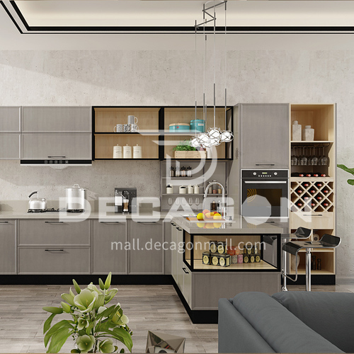 Modern style PVC with HDF simple design kitchen cabinet GK-923